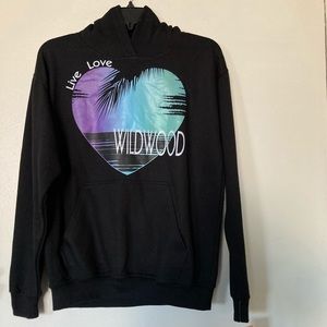 *BRAND NEW* Stylish Wildwood Black Hoodie W/ Colorful Ombré Heart Design Hoodie